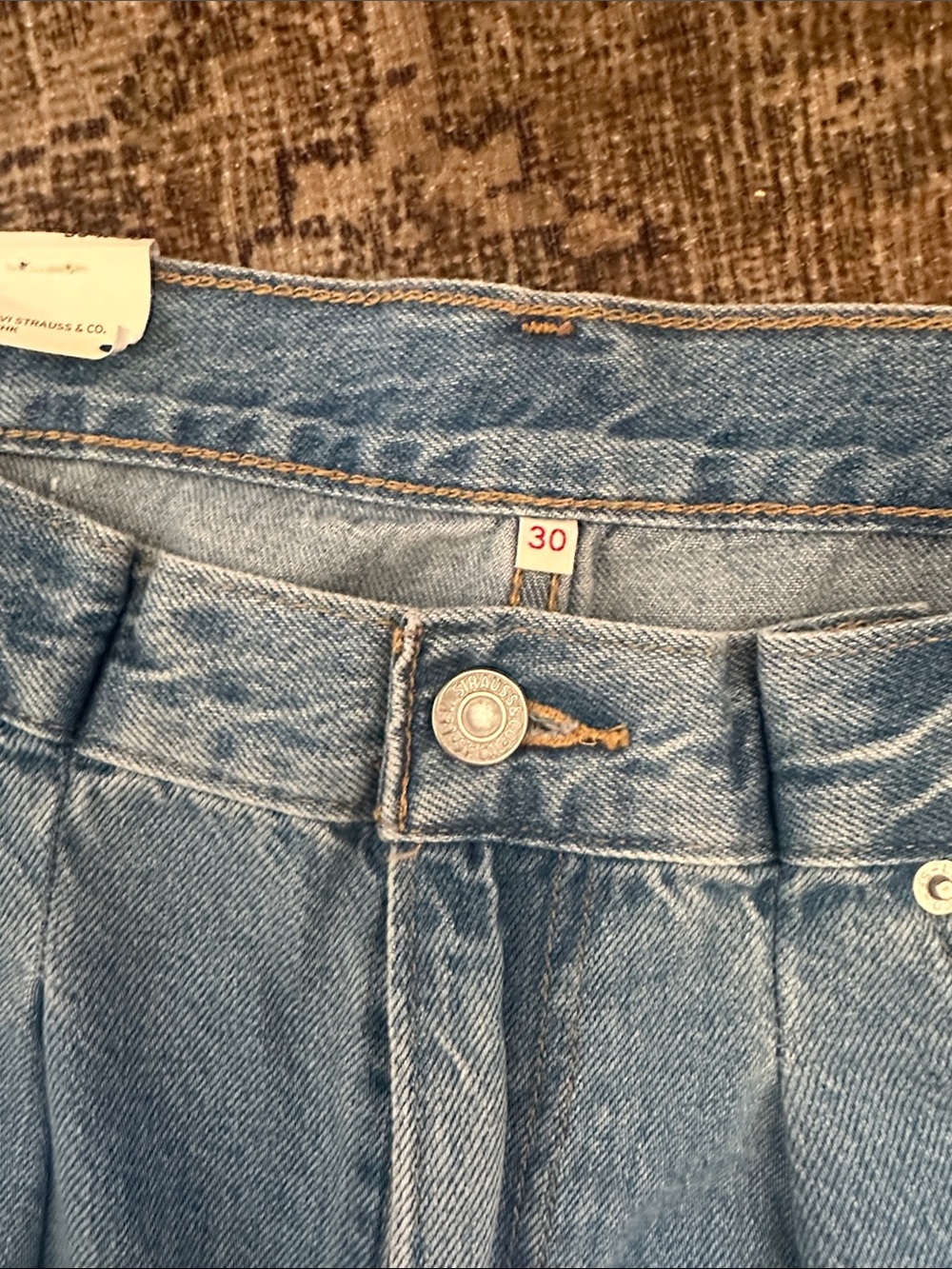 LEVIS pleated baggy Wide Leg Light Blue Women's Jeans NEW with tags size 30 - Picture 5 of 6